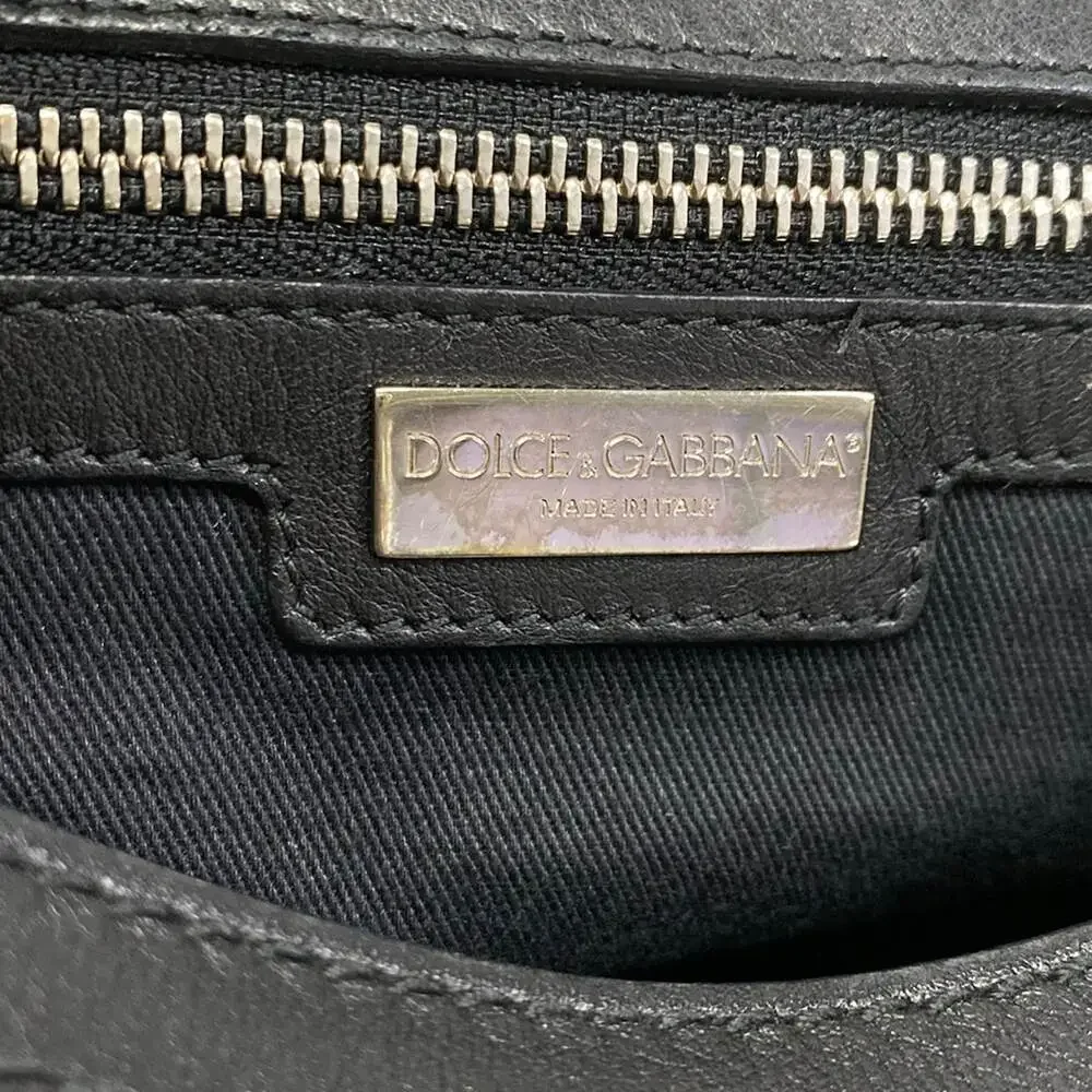 Dolce & Gabbana DOLCE&GABBANA Sicily Handbag Black Dark Brown Beige PVC Leather